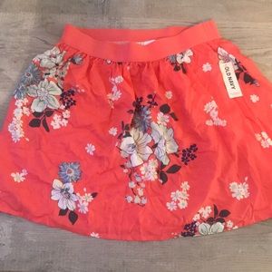NWT!! Old Navy Coral Pink Floral Skirt!